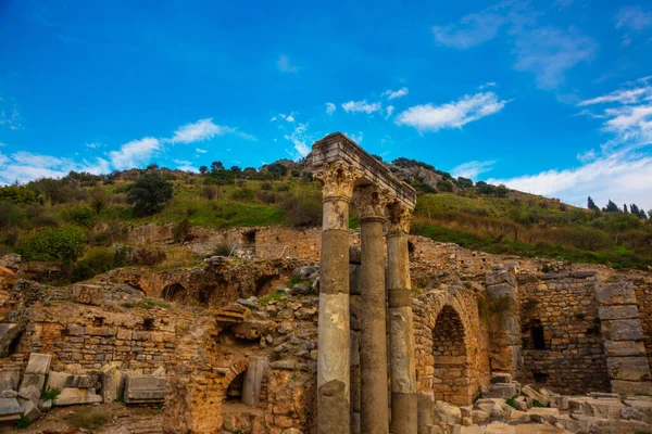 Ephesus Selcuk Izmir Turkey Zřícenina Ulici Starobylého Města Efezu Tureckém — Stock fotografie