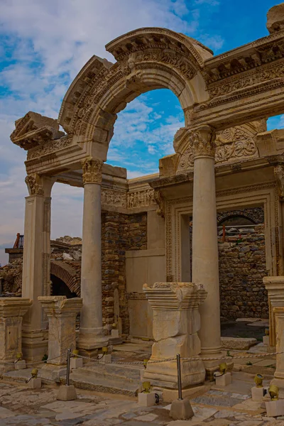 Ephesus Selcuk Izmir Turkey Temple Hadrian Ephesus Archaeological Site Turkey — стоковое фото