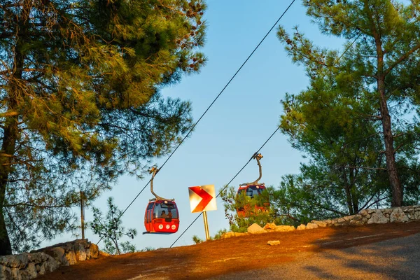 Antalya Turquia Teleférico Para Mount Tunektepe Dia Ensolarado Verão Estação — Fotografia de Stock