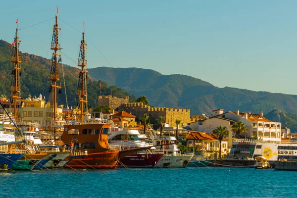 Marmaris Mugla Turkey Landscape View Old Town Fortress Ships Marmaris — Stock Photo, Image