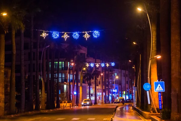 Marmaris Mugla Turkey Beautiful Night Street Decorated New Year Marmaris — Foto Stock