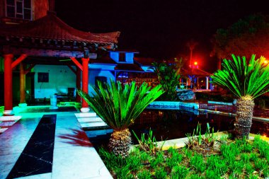 MARMARIS, MUGLA, TURKEY: Beautiful Marmaris Chinese Park at night.