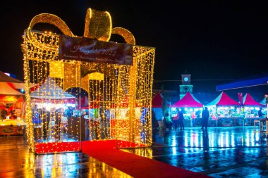 MARMARIS, MUGLA, TURKEY: New Year's Fair on the Youth Square on May 19 at night in the center of Marmaris.