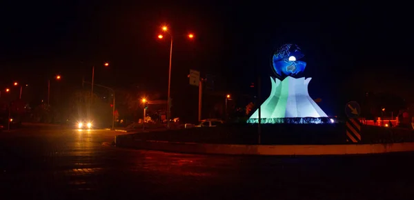 Marmaris Mugla Turkey Monument Form Globe Pearl Night Unusual Monument — Zdjęcie stockowe