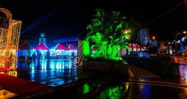 MARMARIS, MUGLA, TURKEY: New Year's Fair on the Youth Square on May 19 at night in the center of Marmaris.