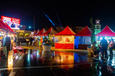 MARMARIS, MUGLA, TURKEY: New Year's Fair on the Youth Square on May 19 at night in the center of Marmaris.