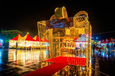 MARMARIS, MUGLA, TURKEY: New Year's Fair on the Youth Square on May 19 at night in the center of Marmaris.
