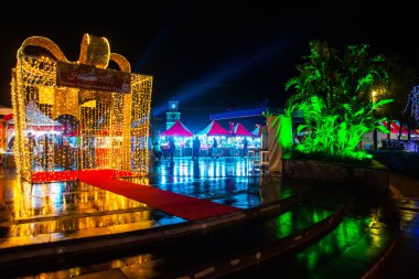 MARMARIS, MUGLA, TURKEY: New Year's Fair on the Youth Square on May 19 at night in the center of Marmaris.