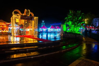 MARMARIS, MUGLA, TURKEY: New Year's Fair on the Youth Square on May 19 at night in the center of Marmaris.