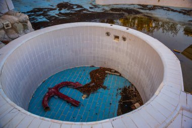 CAMYUVA, KEMER, TURKEY: Abandoned Sea Resort buildings of an old hotel Holiday Area Eco Dream Club Sea Resort near the beach in the village of Camyuva.