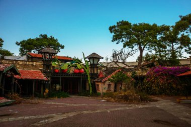 CAMYUVA, KEMER, TURKEY: The destroyed buildings of the old hotel Holiday Area Eco Dream Club Sea Resort in the forest.