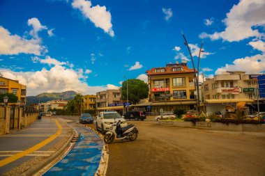 MARMARIS, MUGLA, TURKEY: The monument is a shell with a Pearl from which water pours on the stones on the street in Marmaris.
