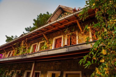 CAMYUVA, KEMER, TURKEY: The destroyed buildings of the old hotel Holiday Area Eco Dream Club Sea Resort in the forest.