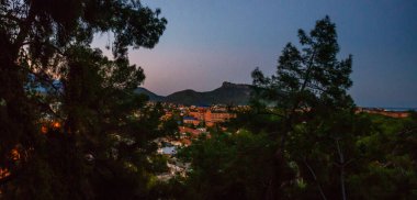 CAMYUVA, KEMER, TURKEY: Beautiful view of the village of Camyuva in the evening, near Kemer, Antalya province.