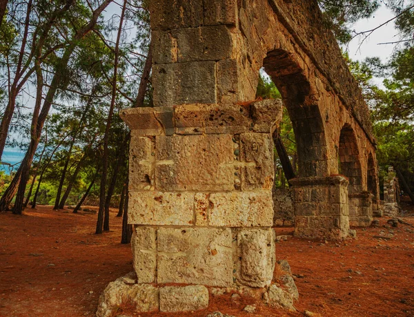 Phaselis Turkey Remains Roman Aqueduct Phaselis Ancient City Village Tekirova — Stockfoto