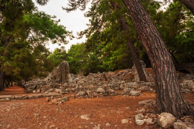 PHASELIS, TURKEY: The main avenue of the Ancient city of Phaselis with a length of 150 meters, the village of Tekirova, Antalya province, near Kemer, Turkey.