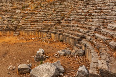 PHASELIS, KEMER, TURKEY: Ruins of the amphitheatre of the ancient city of Phaselis in Turkey, village Tekirova, Antalya province, near Kemer.