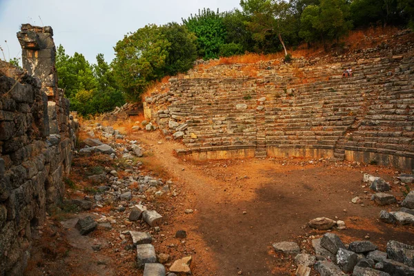 Phaselis Kemer Turkey Ruins Amphitheatre Ancient City Cloudy Day Phaselis — Stockfoto
