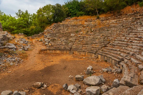 Phaselis Kemer Turkey Ruins Amphitheatre Ancient City Phaselis Turkey Village — Fotografia de Stock
