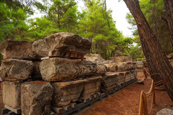 Phaselis Turkey View Ruins Ancient City Phaselis Forest Tekirova Village — Foto de Stock