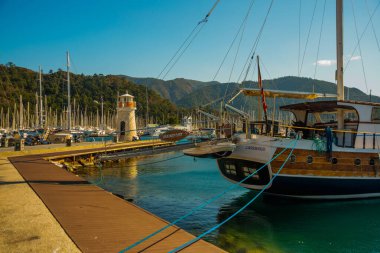 Marmaris, MUGLA, TURKEY: deniz feneri manzarası.