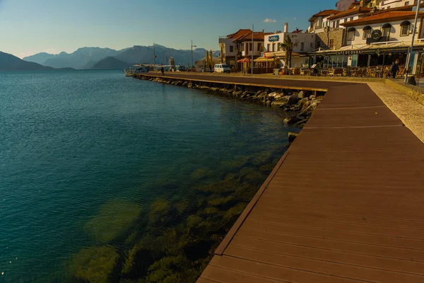 Marmaris Mugla Turkey Uitzicht Vanaf Marmaris Promenade Naar Zee Bergen — Stockfoto