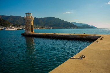 Marmaris, MUGLA, TURKEY: deniz feneri manzarası.