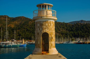 Marmaris, MUGLA, TURKEY: deniz feneri manzarası.