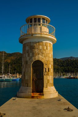 Marmaris, MUGLA, TURKEY: deniz feneri manzarası.