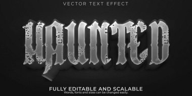 Düzenlenebilir metin efekti korku, 3D hayalet ve korkunç yazı tipi