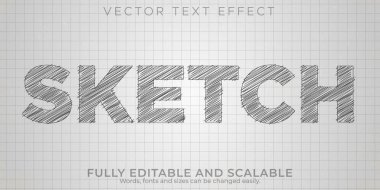 Düzenlenebilir metin efekti skeci, 3d mimari ve yazı tipi st