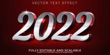 Düzenlenebilir metin efektleri Mutlu Noeller, 3d 2022 ve Yeni Yıl yazı tipi 