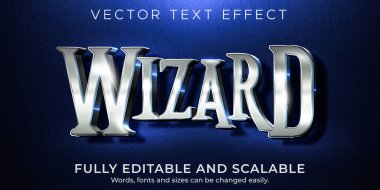 Büyücü metin efekti, düzenlenebilir metalik ve parlak metin biçimi