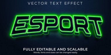 Esport metin efekti, düzenlenebilir neon ve oyun metin biçimi