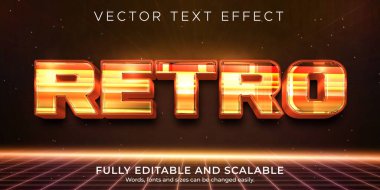 Retro, klasik metin efekti, düzenlenebilir 70 'ler ve 80' ler metin biçimi