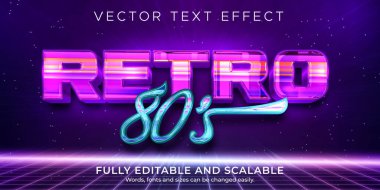 Retro, klasik metin efekti, düzenlenebilir 70 'ler ve 80' ler metin biçimi