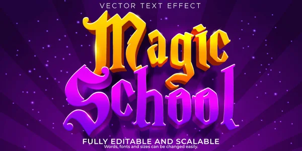 Szerkeszthető Szöveges Hatás Magic Rajzfilm Képregény Betűtípus Stílus — Stock Vector