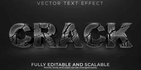 Upravitelný Textový Efekt Crack Break Quake Font Style — Stockový vektor
