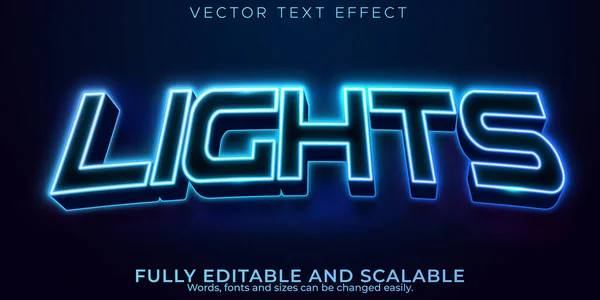 Editierbare Text Effekt Neon Glühen Und Esport Schriftart — Stockvektor