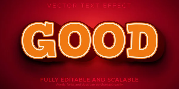 Orange Gut Editierbarer Texteffekt Editierbarer Textstil — Stockvektor