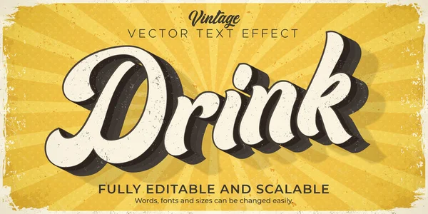 Retro Vintage Tekst Effect Bewerkbare Jaren Tekststijl — Stockvector