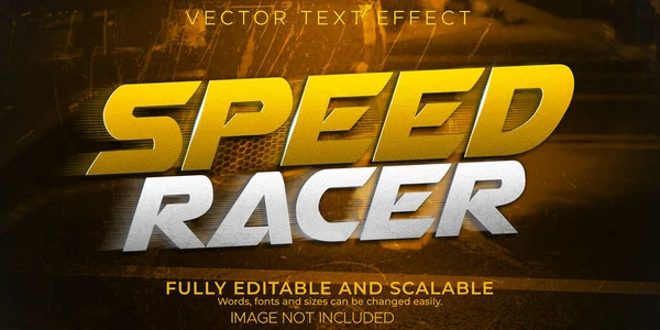 Speed Race Text Effect Editable Fast Sport Text Style — Stockový vektor