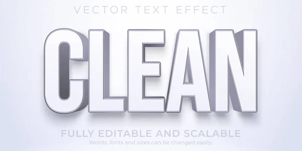 Limpe Efeito Texto Branco Editável Estilo Texto Elegante Simples —  Vetores de Stock