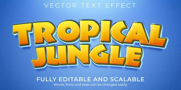 Modelo Efeito Texto Tropical Jungle Estilo Fonte Editável — Vetor de Stock