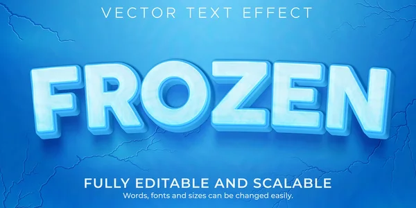 Efeito Texto Gelo Congelado Neve Editável Estilo Texto Inverno — Vetor de Stock