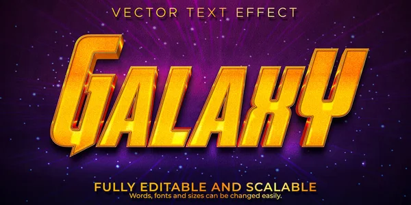 Galaxy Cosmic Text Effect Editable Cinematic Golden Text — Stock Vector