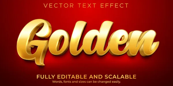 Editierbarer Texteffekt Goldener Luxus Textstil — Stockvektor