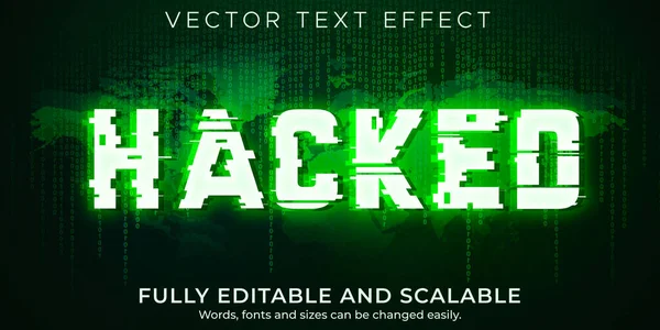 Efeito Texto Hacker Vírus Editável Estilo Texto Ataque — Vetor de Stock