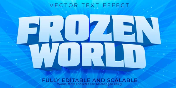 Frozen World Text Effect Editable Ice Cold Text Style — Stock Vector