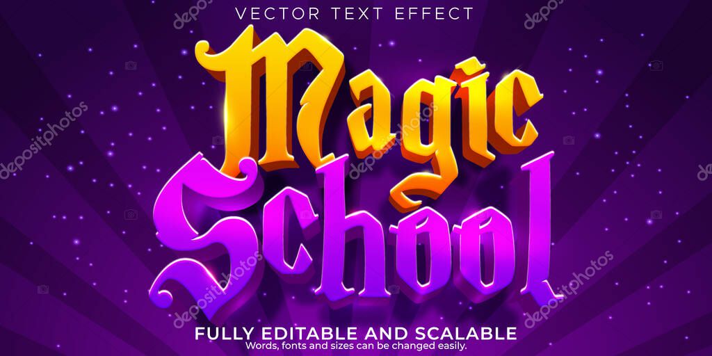 Editable text effect magic, 3d cartoon and comic font style